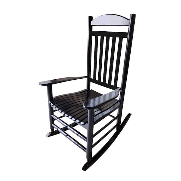 black wooden outdoor rockers