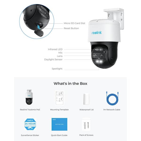 REOLINK Wired PoE Outdoor 4K 180° Pan Home Security Camera with Smart AI  Detection, Motion Spotlight and Alarm, IP67 Waterproof NVC-B4KP - The Home  Depot