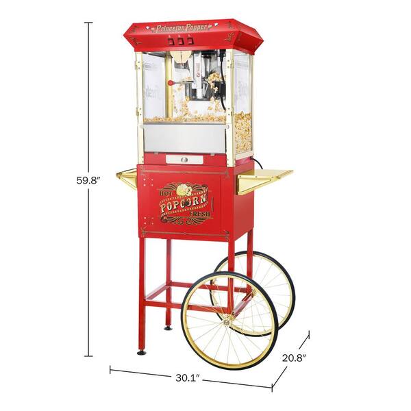 GREAT NORTHERN 8 oz. Princeton Popcorn Machine with Cart, Red 83