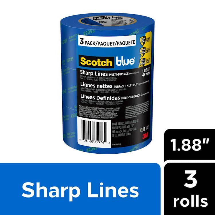 3M ScotchBlue 1.88 in. x 60 yd. Sharp Lines Multi-Surface Painter's Tape with Edge-Lock (3-Pack)