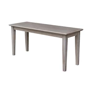 Weathered Taupe Gray Solid Wood Shaker Bench