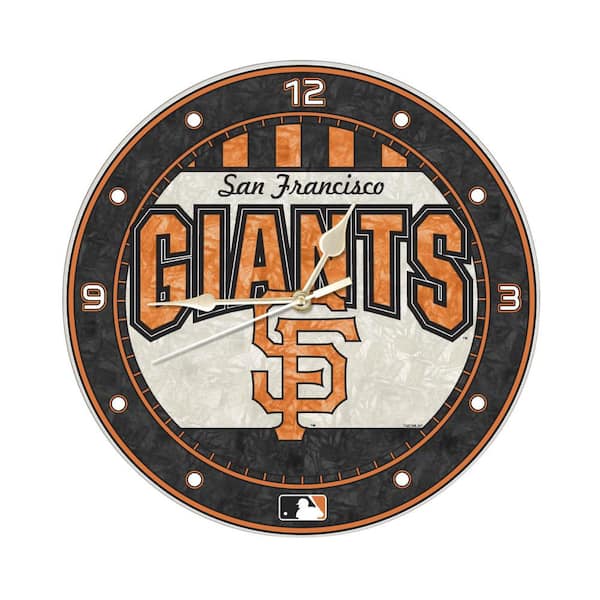 The Memory Company MLB -12 in. Novelty Giants Art Glass Clock