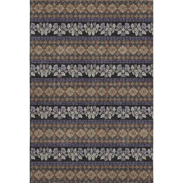 Mayfield Premium Machine Washable Abstract AMF2465 Plum 10 ft. x 14 ft. Area Rug