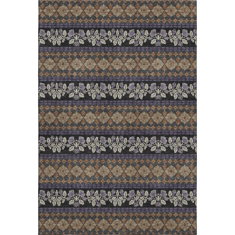 Mayfield Premium Machine Washable Abstract AMF2465 Plum 8 ft. x 10 ft. Area Rug price history on PriceWatchPro