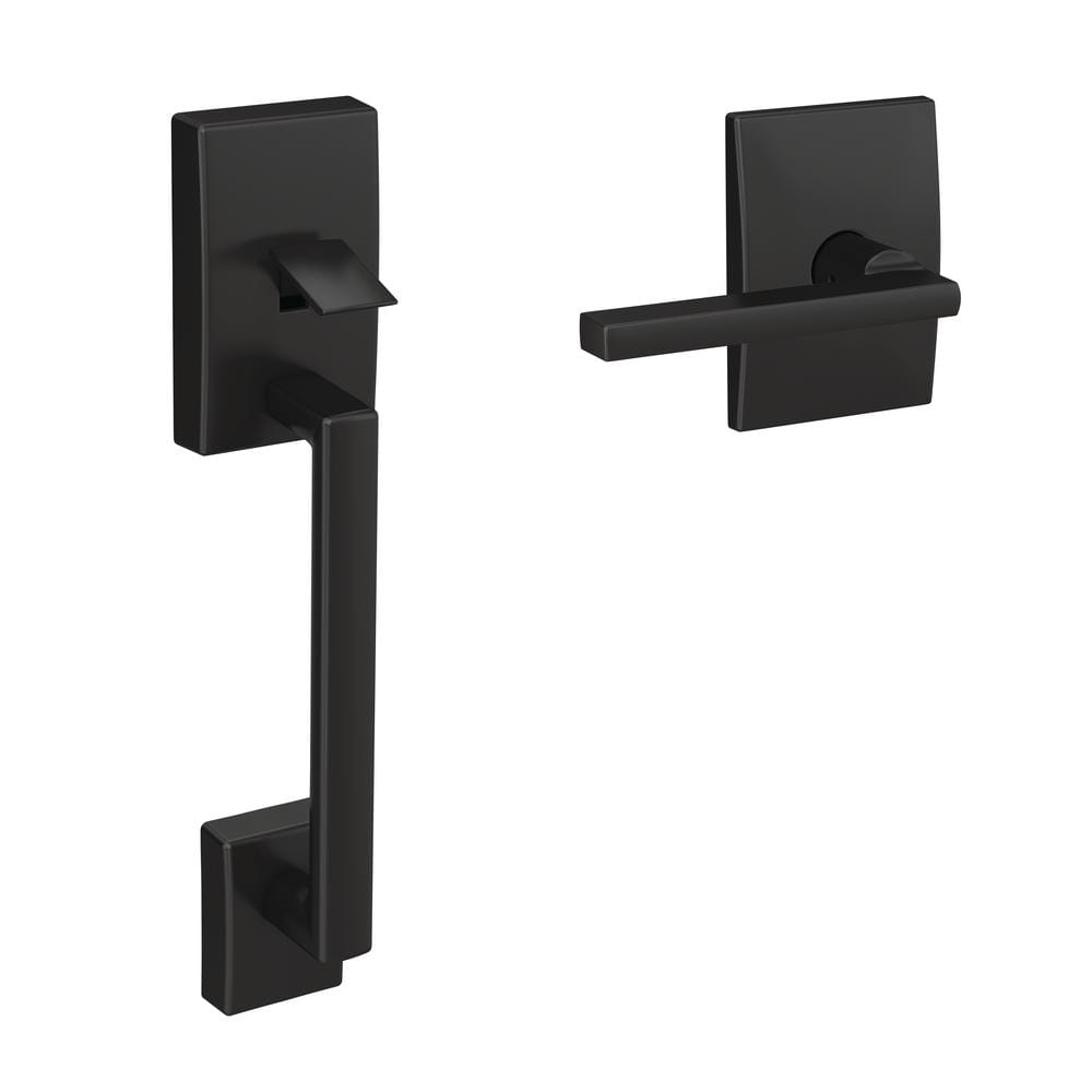 Schlage Custom Matte Black Century Front Entry Handleset and