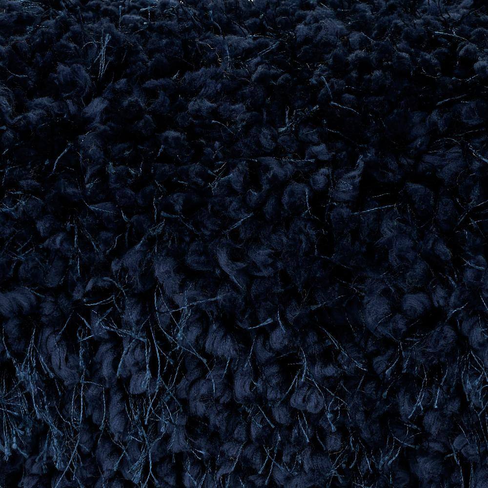 Navy Shag 20" Polyester Bolster Throw Pillow