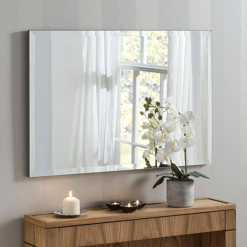 Elegant 36x48 Beveled Edge Frameless Rectangular Wall Mirror