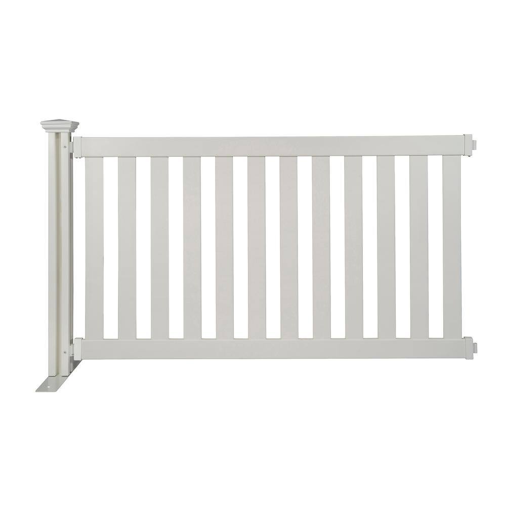 Zippity Outdoor Products 65.5 in. x 38 in. Davidson Hinged White Vinyl Portable Spaced Picket Fence Kit, White Vinyl (PVC)