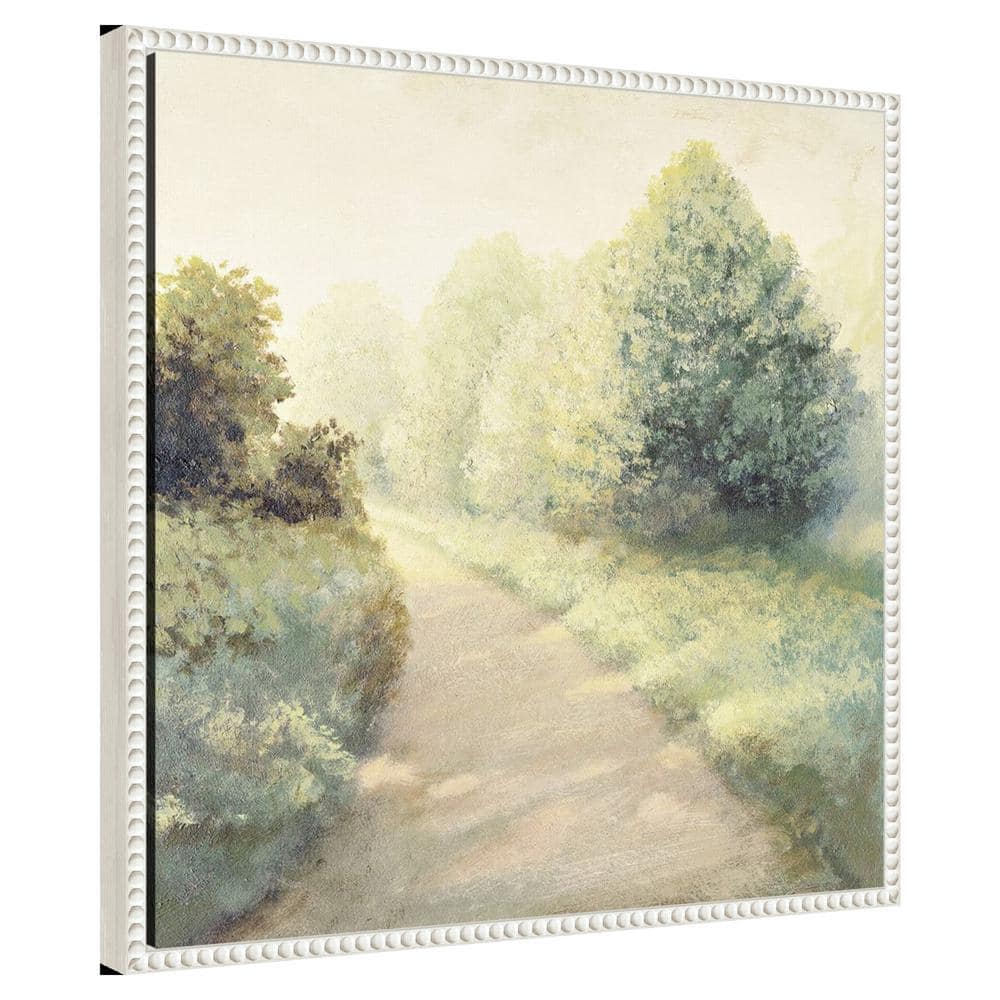 New Light Summer Road I White Floater Frame Canvas Wall Art