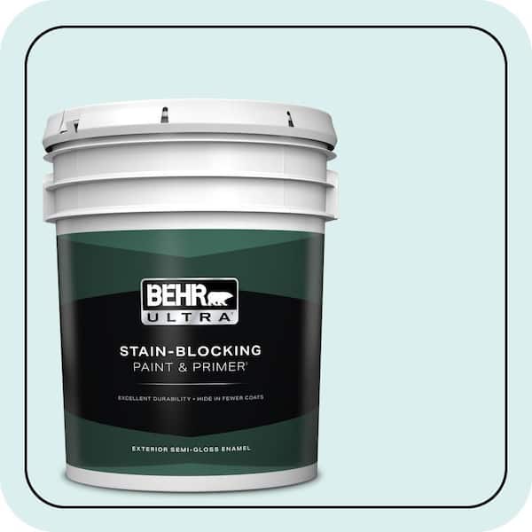 BEHR ULTRA 5 gal. #520C-1 Spring Rain Semi-Gloss Enamel Exterior Paint & Primer