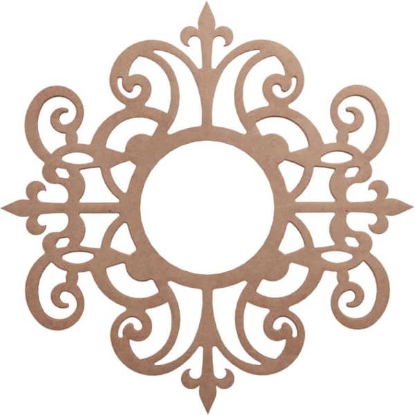 Ekena Millwork 24 in. x 7.75 in. x 0.25 in. Wood Medallion Moulding