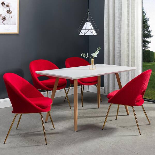 Jayden Creation Floriana Red, Red Upholstered Dining Room Chairs With Arms