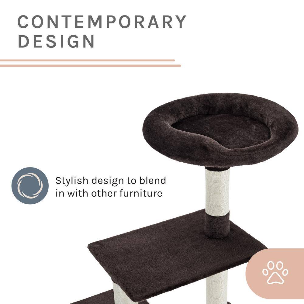 Randolph 43" Brown Plush Multi-Tier Cat Tree
