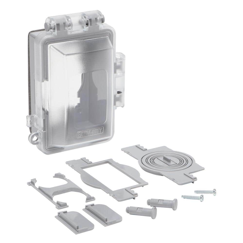 Leviton Clear 1-Gang Duplex Receptacle Weatherproof Horizontal Electrical  Box Cover Kit, G