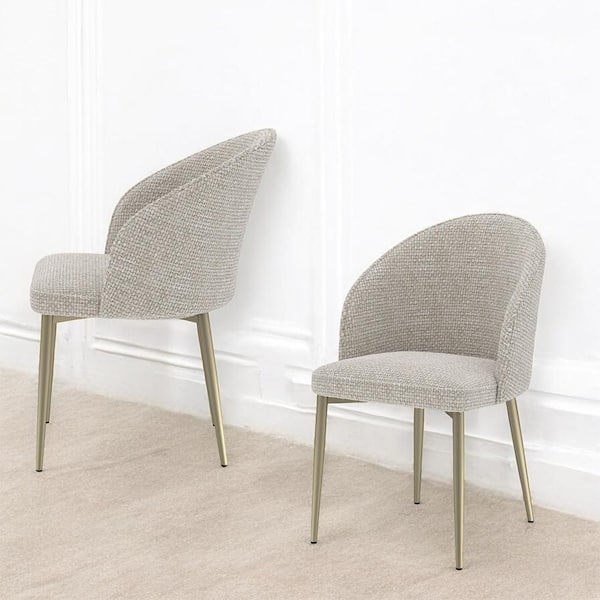 Cora Champaigne Fabric Side Chair Set of 2 with No Additional Features