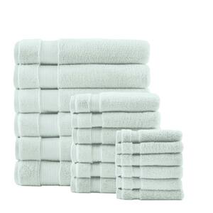 Egyptian Cotton Sea Breeze Blue 18-Piece Bath Sheet Towel Set