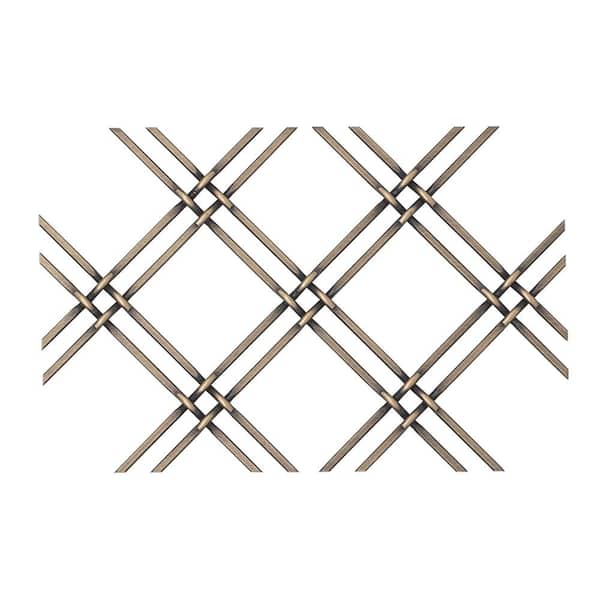 American Pro Decor 48 in. x 18 in. Kent Design 114F Round Flat Crimp  Decorative Antique Brass Woven Wire Grille Panel Insert 5APD11844 - The  Home Depot