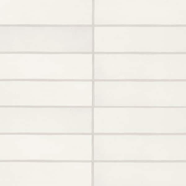 Sample-Makoto 4 in. x 5 in. Matte Shoji White Ceramic Wall Subway Tile