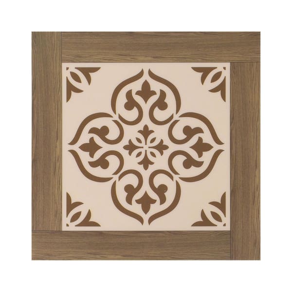 11.8 in. x 11.8 in. Peel and Stick Tile Stickers Vinly Self-Adhesive Backsplash Tiles for Wall, Floor, Brown, 10-Pack