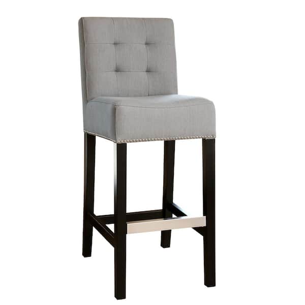 DEVON & CLAIRE Maxie Linen Barstool, Grey