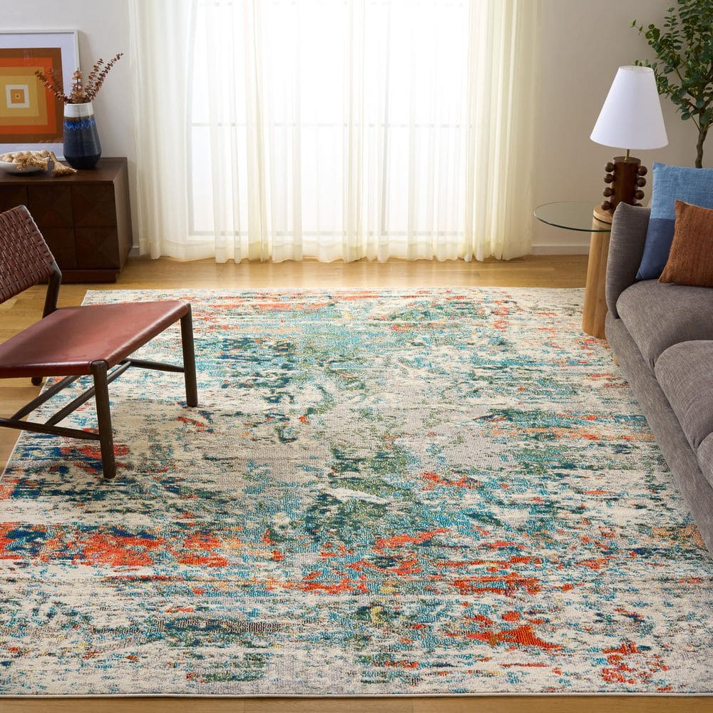 Madison 9 ft. x 12 ft. Green/Rust Distressed Abstract Area Rug price history on PriceWatchPro