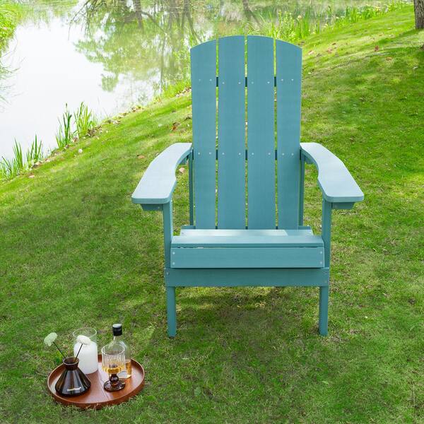 Boosicavelly Blue Patio Furniture Features Adirondack Chairs Set