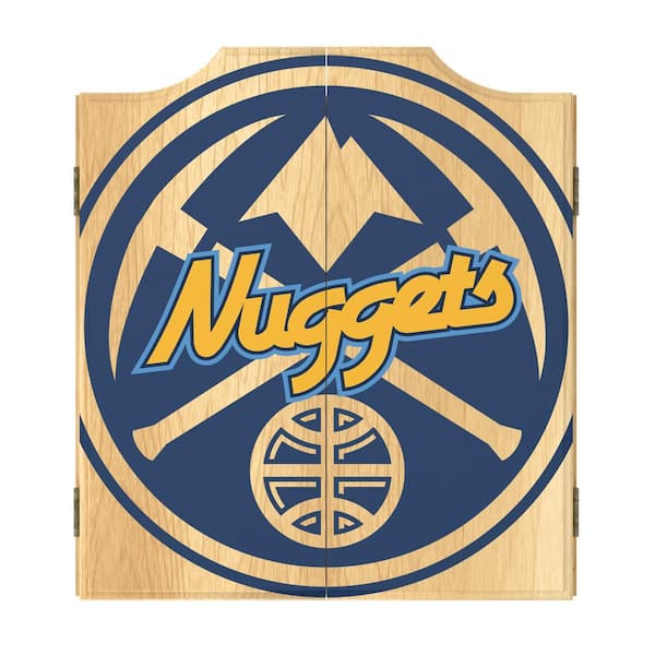 Unbranded Denver Nuggets Fade 20.5 in. Dart Board with Cabinet, Darts and Scoreboards