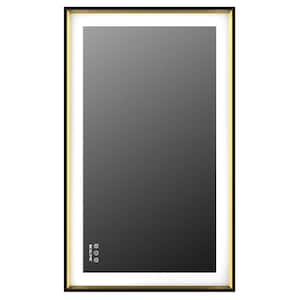 40 in. W x 24 in. H Rectangle Framed Black LED Lighted Bathroom Wall Mounted Mirror