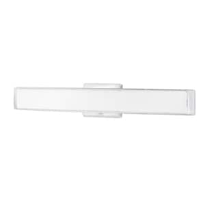 Collier Heights 24 in. Chrome Curved Selectable LED Bathroom Vanity Light Bar Flush Mount with Night Light Feature