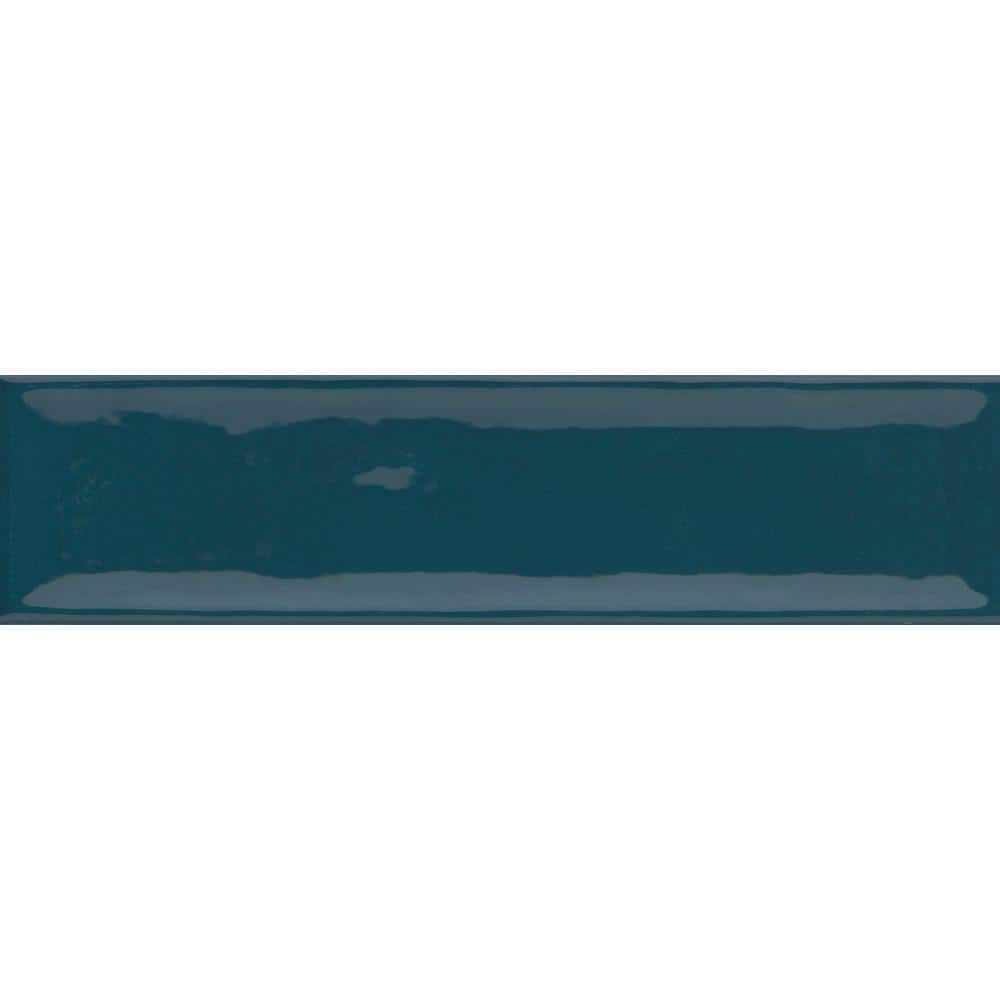 Raku Blue Glossy Ceramic Rectangular Wall Tile