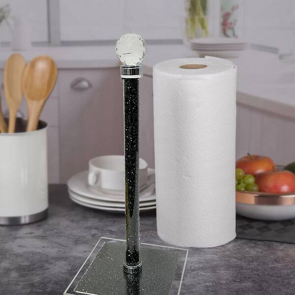 Amucolo Exquisite Black Paper Towel Holder in Gift Box