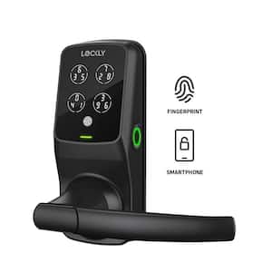 Secure Plus Matte Black Smart Touchscreen Hack-proof Keypad Door Latch Lock with Biometric Fingerprint and Bluetooth