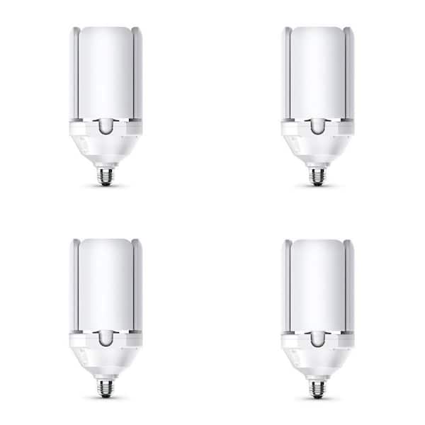 400-Watt Equivalent Indoor Garage 4-Panel Foldable LED Light Bulb, 3000K/4000K/5000K Tunable White (4-Pack)