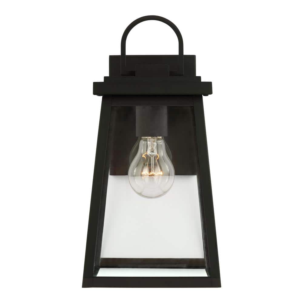 Bihl Medium 1-Light Black Transitional Exterior Outdoor Wall Sconce with Clear and White Glass Panels Included price history on PriceWatchPro