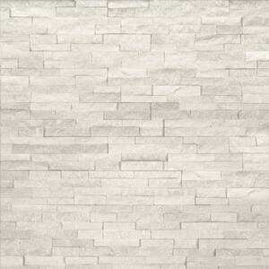 Arctic White Mini Ledger Panel 4.5 in. x 16 in. Textured Marble Wall Tile (5 sq. ft./Case)