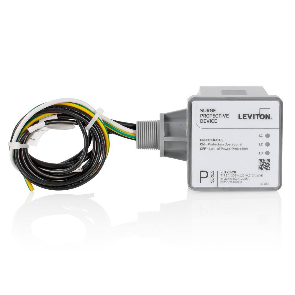 Leviton Type 1 Surge Protective Panel, 208Y/120-Volt AC, 3-phase WYE, 50kA per Phase