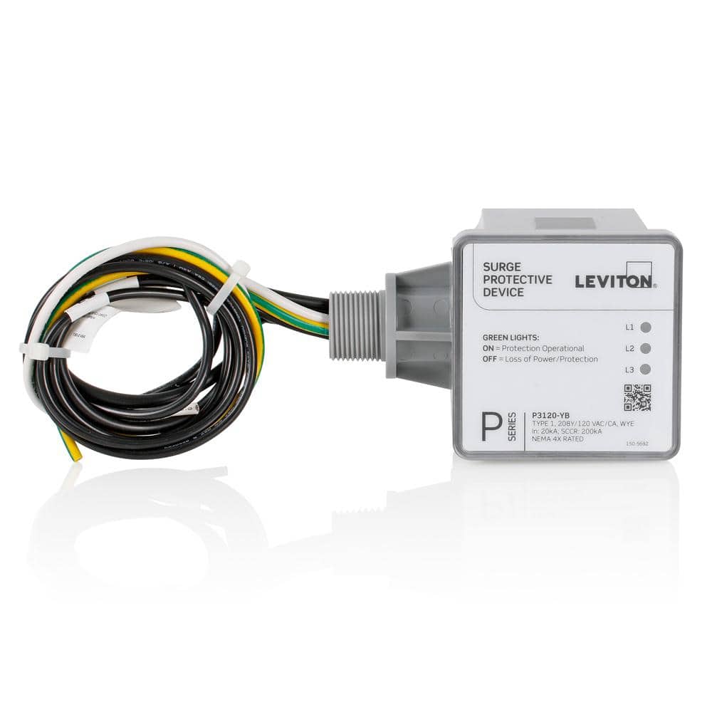 Leviton Type 1 Surge Protective Panel, 208Y/120-Volt AC, 3-phase WYE, 50kA per Phase P3120-YB