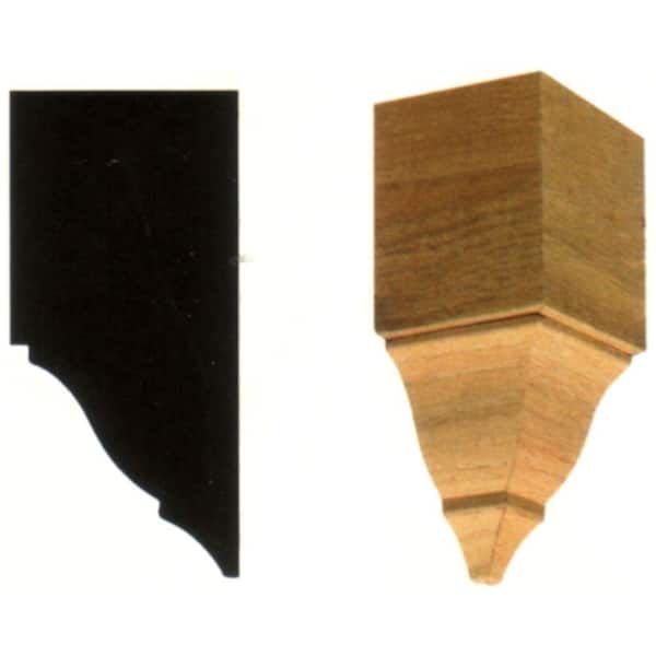 2-3/4 in. x 2-3/4 in. x 6 in. Hardwood Inside Crown Corner Block Molding