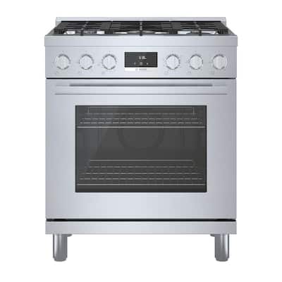 800 Series 30 in. 3.7 cu. ft. Industrial Style Gas Range with 5-Burners in Stainless Steel