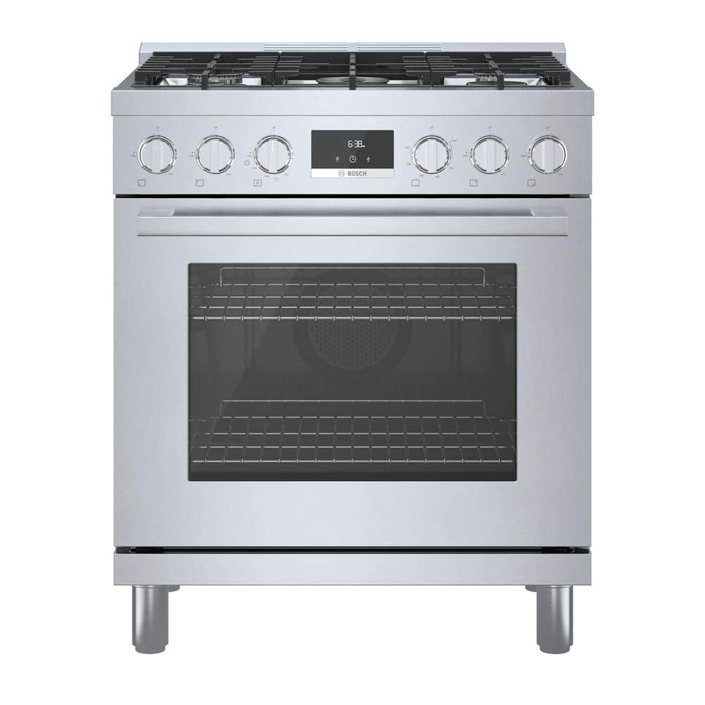 30" Stainless Steel Free-Standing Convection Gas Range