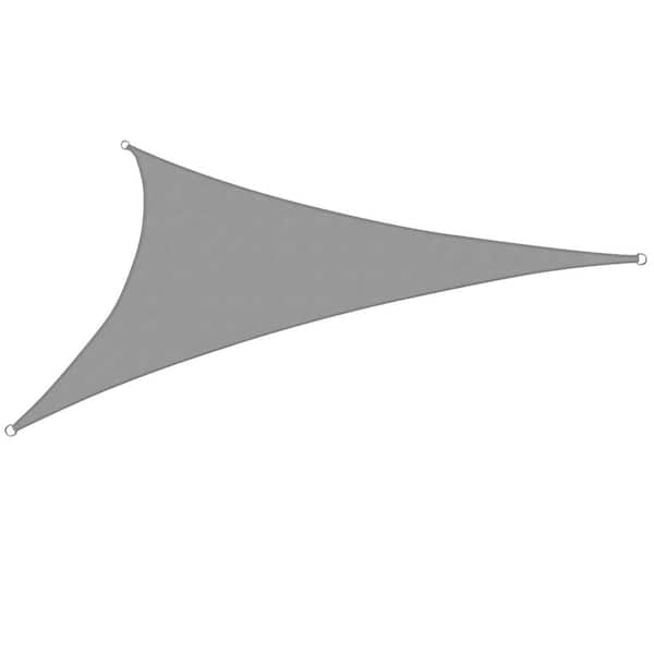 KHOMO GEAR 16 ft. x 16 ft. x 16 ft. Grey Triangular SunShade Sail with UV Proof Fabric