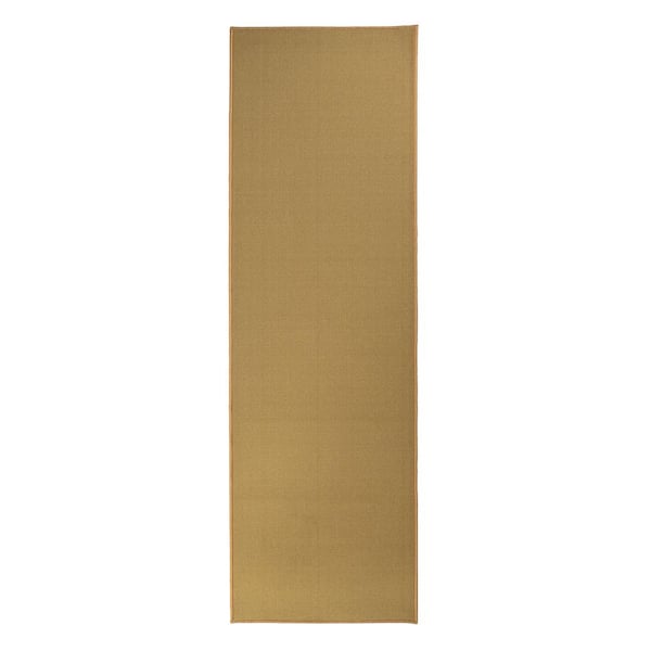 Rubber Collection Solid Beige 36 in. Width x Your Choice Length Custom Size Runner Rug