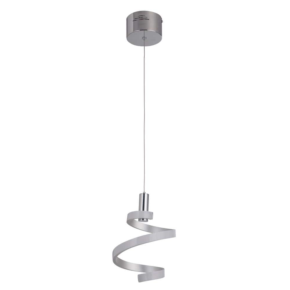 18-Watt 1-Light Matte Silver and Chrome Combination Finish Modern Integrated LED Mini Pendant Aluminum and Steel Fixture price history on PriceWatchPro