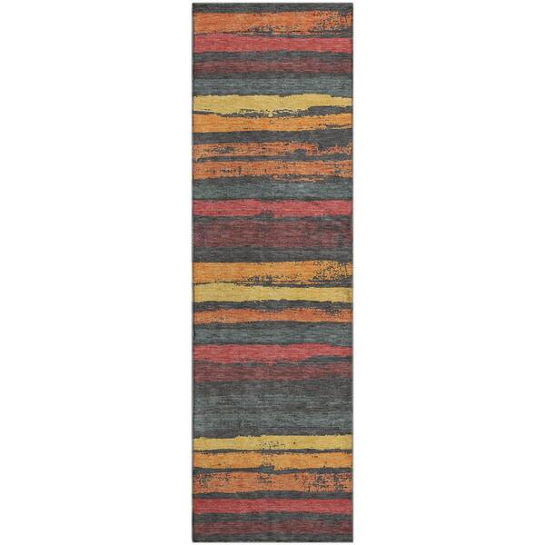 Mayfield Premium Machine Washable Abstract AMF1019 Granite 2 ft. 3 in. x 7 ft. 6 in. Runner Rug