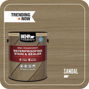 1 gal. #ST-121 Sandal Semi-Transparent Waterproofing Exterior Wood Stain and Sealer