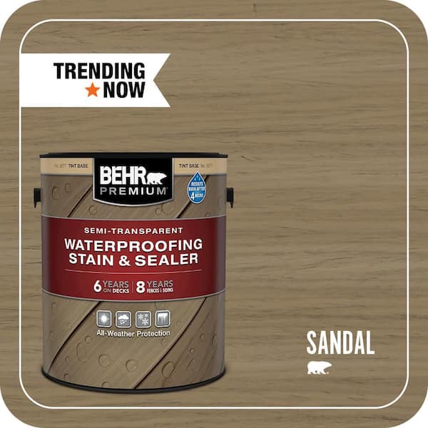 1 gal. #ST-121 Sandal Semi-Transparent Waterproofing Exterior Wood Stain and Sealer