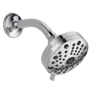5-Spray Patterns 1.5 GPM 4.31 in. Wall Mount Fixed Shower Head in Chrome