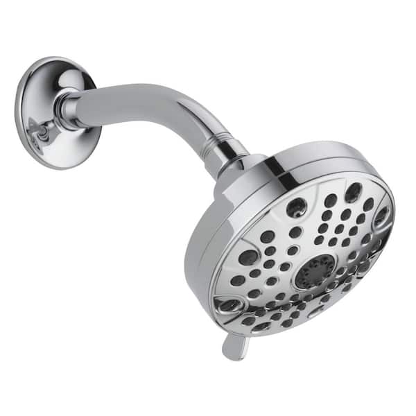 Peerless 5-Spray Patterns 1.5 GPM 4.31 in. Wall Mount Fixed Shower Head in Chrome