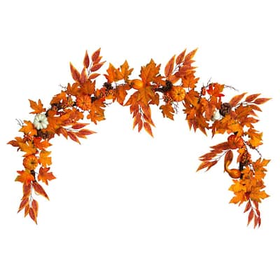 Nearly Natural - Fall Garlands - Fall Decorations - The Home Depot