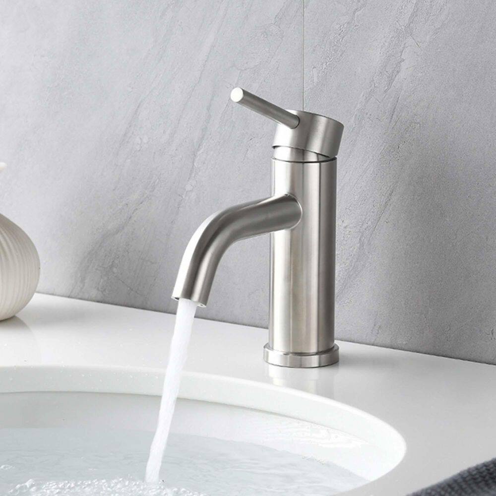 Single-Handle Single-Hole Bathroom Sink Faucet in Brushed Nickel price history on PriceWatchPro